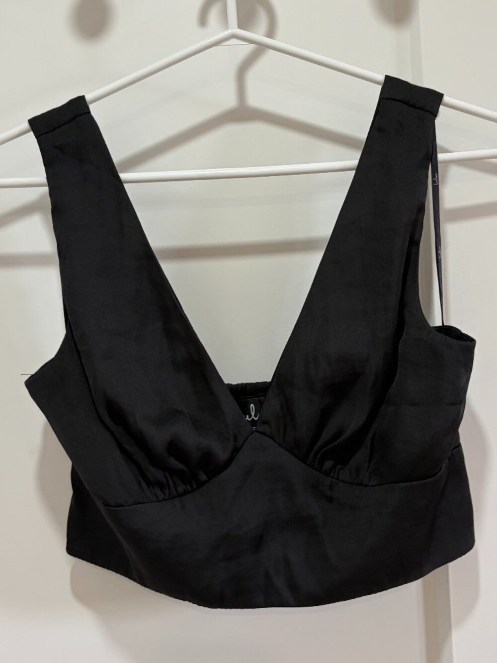Lulus Black Plunge Crop Top